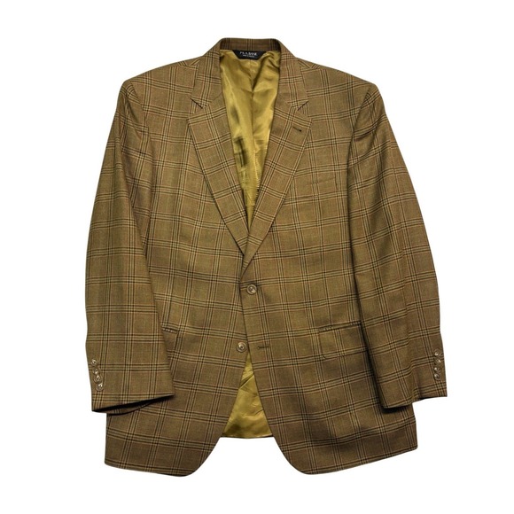 Jos. A. Bank Other - Jos A Bank 43R Honey Brown Red Plaid Blazer Jacket Sport Suit Coat Silk Wool